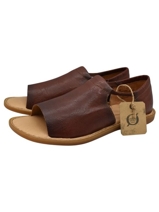 Born Shoes - Born Women 8 Cove Modern Dark Tan Bourbon Full Grain Leather Sandals Shoes Flats